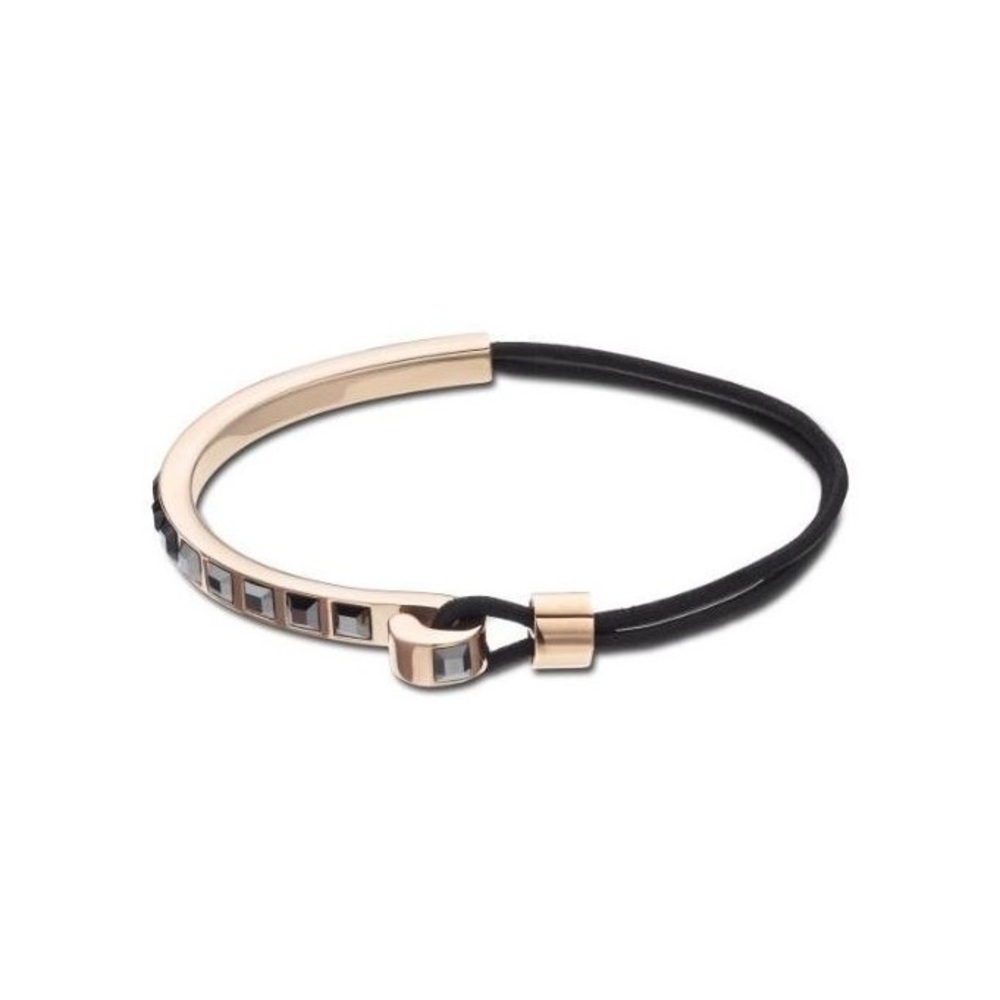 Swarovski Toby black rose gold elastic band bracelet bangle